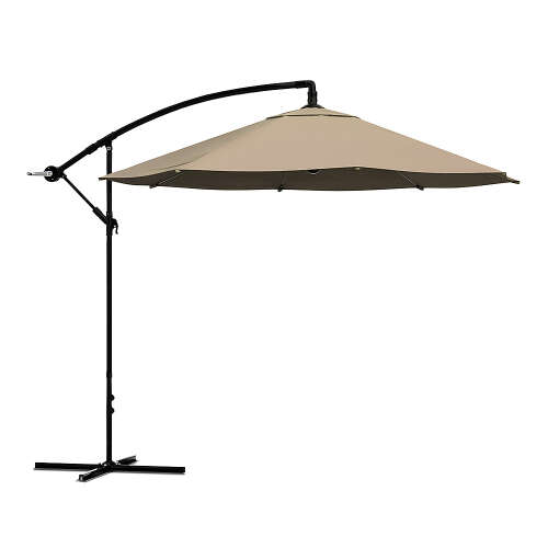 Rent To Own - Nature Spring - Offset Patio Umbrella – 10 Ft Cantilever Hanging Outdoor Shade - Easy Crank and Base for Table, Deck, Porch (Sand) - Sand