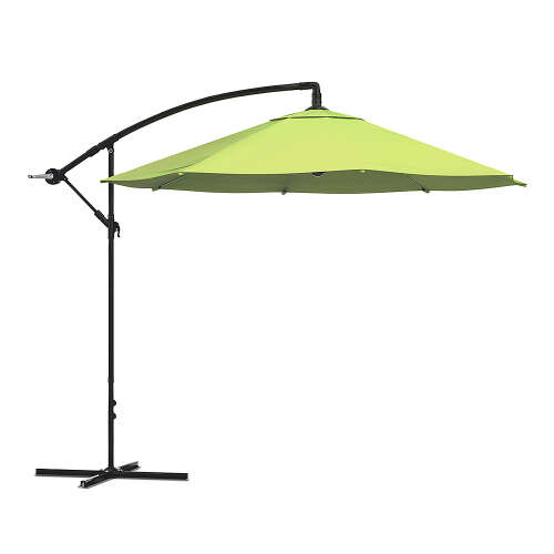 Rent to own Nature Spring - Offset Patio Umbrella – 10 Ft Cantilever Hanging Outdoor Shade - Easy Crank and Base for Table, Deck, Porch (Lime Green) - Lime Green