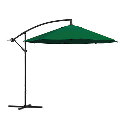 Rent to own Nature Spring - Offset Patio Umbrella – 10 Ft Cantilever Hanging Outdoor Shade - Easy Crank and Base for Table, Deck, Porch (Green) - Hunter Green