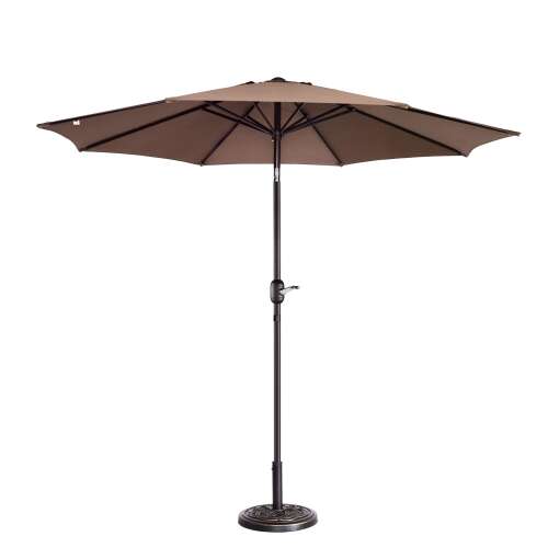 Rent to own Nature Spring - 9-Foot Outdoor Patio Umbrella with Push Button Tilt - Brown