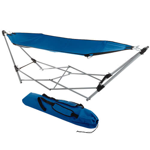 Rent to own Hastings Home - Portable Hammock with Stand - Folds and Fits into Included Carry Bag for Easy Travel- Perfect for Backyard, Pool, Beach - Blue