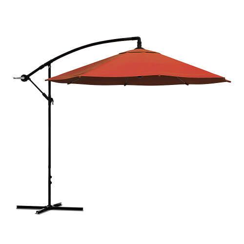 Rent To Own - Nature Spring - Offset Patio Umbrella – 10 Ft Cantilever Hanging Outdoor Shade - Easy Crank and Base for Table, Deck, Porch (Orange) - Orange