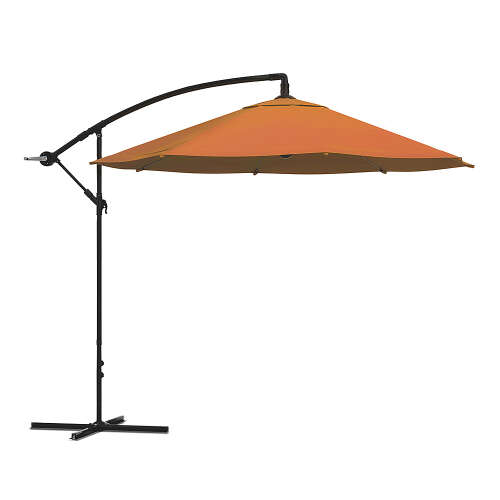 Rent to own Nature Spring - Offset Patio Umbrella – 10 Ft Cantilever Hanging Outdoor Shade - Easy Crank and Base for Table, Deck, Porch (Terracotta) - Terracotta