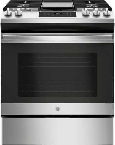 Rent to own GE - 5.3 Cu. Ft. Slide-In Gas Range - Stainless steel