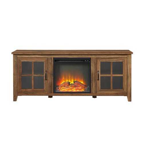 Rent to own Walker Edison - Rustic Fireplace TV Stand for TVs up to 65” - Rustic Oak