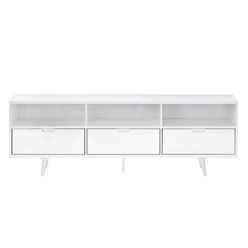 Rent to own Walker Edison - Mid-Century Solid Wood TV Stand for TVs up to 80” - White