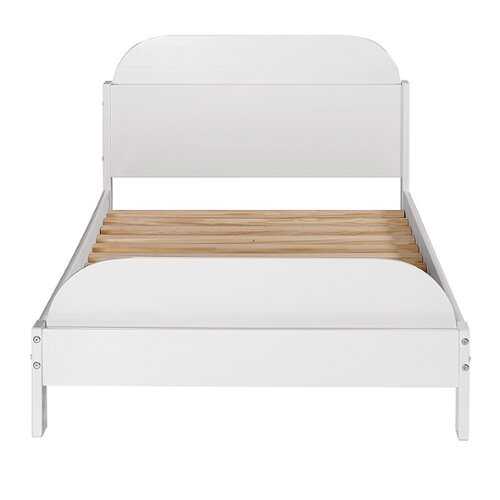 Walker Edison - Classic Solid Wood Twin-Size Bed with Book Storage - White