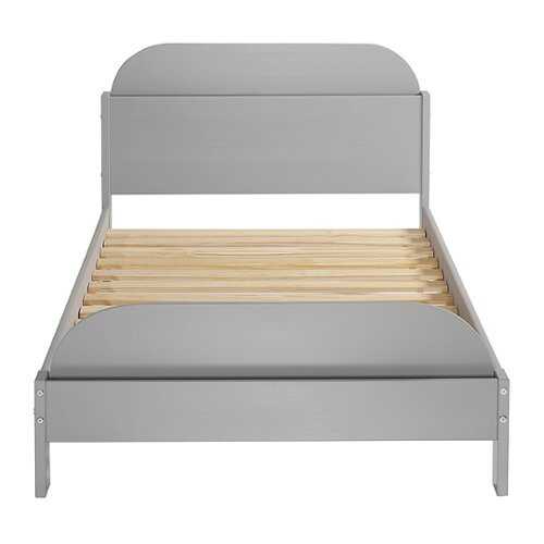 Walker Edison - Classic Solid Wood Twin-Size Bed with Book Storage - Grey