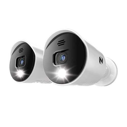 Night Owl - Wired Add On 1080p HD Spotlight Cameras with Audio (2-Pack) - White/Black