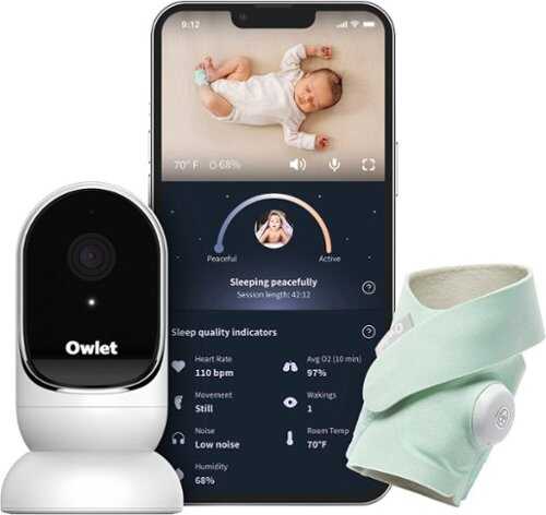Rent To Own - Owlet - Dream Duo: Dream Sock Baby Monitor and HD Camera - Mint