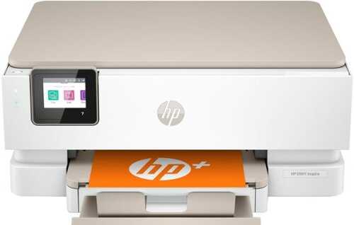 Rent to own HP - ENVY Inspire 7255e All-In-One Instant Ink Ready Ink Jet Printer with 6 months of Instant Ink included with HP+ - White & Sandstone