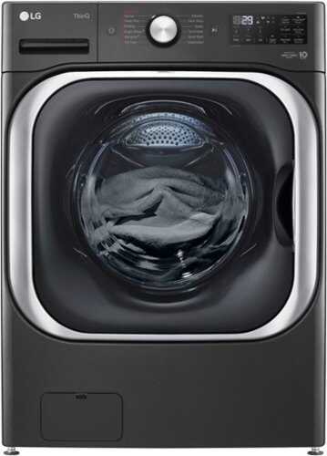 Rent to own LG - 5.2 Cu. Ft. High-Efficiency Stackable Smart Front Load Washer with Steam and TurboWash - Black steel