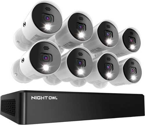 Rent to own Night Owl - 8 Channel Bluetooth DVR with 8 Wired 4K Ultra HD Spotlight Cameras with Audio and 2TB Hard Drive - White