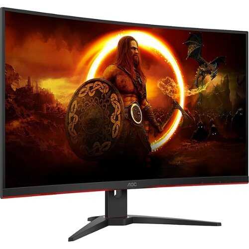 AOC - 31.5 LCD Curved FHD FreeSync Monitor with HDR (DisplayPort VGA, HDMI) - Red, Black