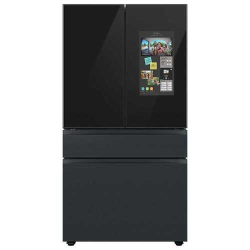 Rent to own Samsung - 23 cu. ft. Bespoke Counter Depth 4-Door French Door Refrigerator with Family Hub - Charcoal Glass
