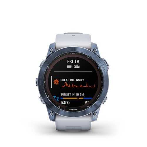 Garmin - fēnix 7X  Sapphire Solar GPS Smartwatch 51 mm Fiber-reinforced polymer - Mineral Blue DLC Titanium