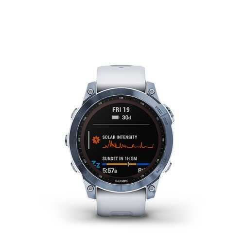 Garmin - fēnix 7 Sapphire Solar GPS Smartwatch 33 mm Fiber-reinforced polymer - Mineral Blue DLC Titanium