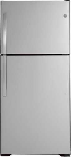 GE - 21.9 Cu. Ft. Top-Freezer Refrigerator - Fingerprint resistant stainless steel