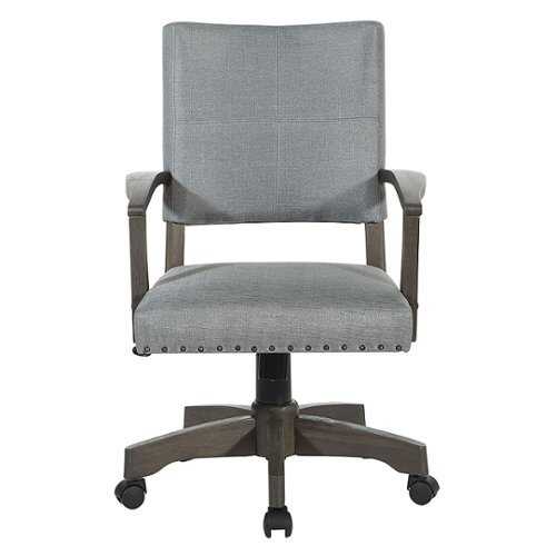 OSP Home Furnishings - Santina Bankers Chair with Antique Grey Finish and Grey Fabric - Gray