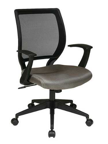 OSP Home Furnishings - Screen Back and Mesh Seat Task Chair with "T" Arms - Gray