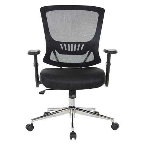 OSP Home Furnishings - Mesh Back & Seat Locking Tilt Task Chair with Chrome Base - Black