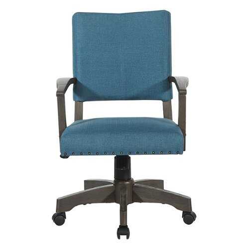 OSP Home Furnishings - Santina Bankers Chair with Antique Grey Finish and Fabric - Blue