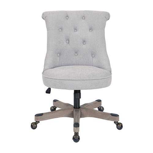 OSP Home Furnishings - Hannah Tufted Office Chair in Fabric with Grey wood Base - Fog
