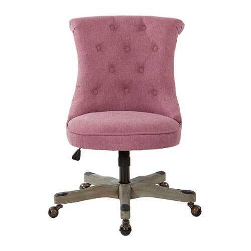 OSP Home Furnishings - Hannah Tufted Office Chair in Fabric with Grey wood Base - Orchid