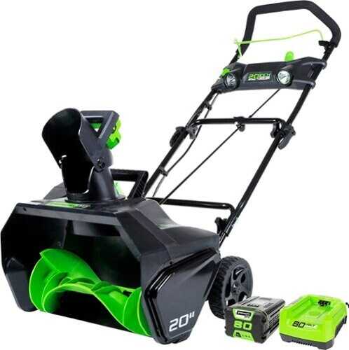 Rent to own Greenworks - Pro 80V 20” Cordless Brushless Snow Blower (2.0Ah Battery and Charger Included) - Black/Green
