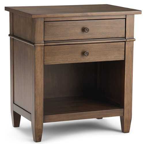Rent to own Simpli Home - Carlton Bedside Table - Rustic Natural Aged Brown