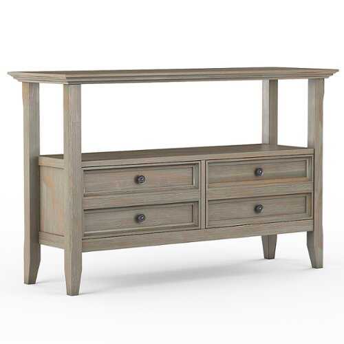 Rent to own Simpli Home - Amherst Console Sofa Table - Distressed Grey