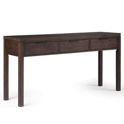 Rent to own Simpli Home - Hollander Wide Console Table - Warm Walnut Brown
