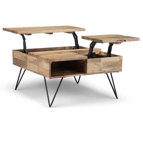 Simpli Home - Hunter Lift Top Square Coffee Table - Natural