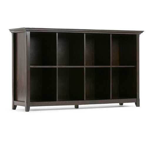 Rent to own Simpli Home - Amherst 8 Cube Storage Sofa Table - Hickory Brown