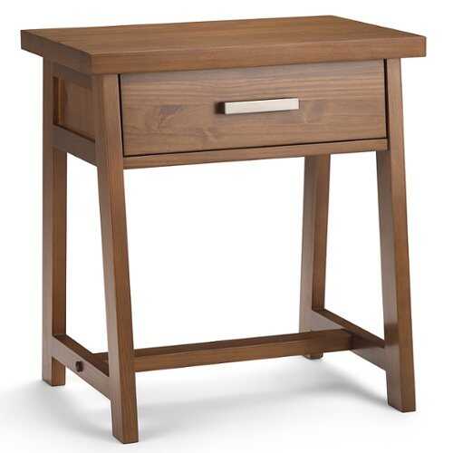 Rent to own Simpli Home - Sawhorse Bedside Table - Medium Saddle Brown