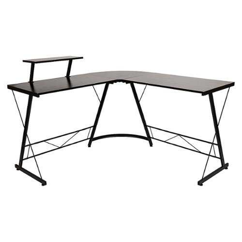 Flash Furniture - L-Shaped Computer Desk - Black/Black