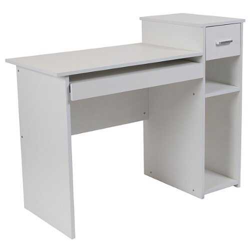 Flash Furniture - Highland Park Computer Desk with Shelves and Drawer - White