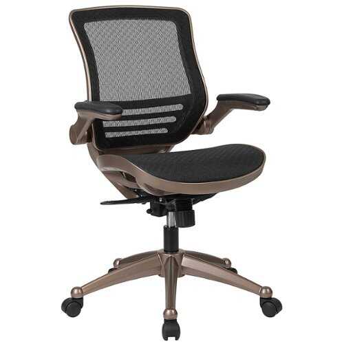 Flash Furniture - Mid-Back Mesh Executive Swivel Office Chair - Black Mesh/Gold Frame