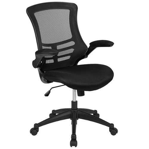 Flash Furniture - Mid-Back Swivel Ergonomic Task Office Chair with Flip-Up Arms, BIFMA Certified - Black Mesh