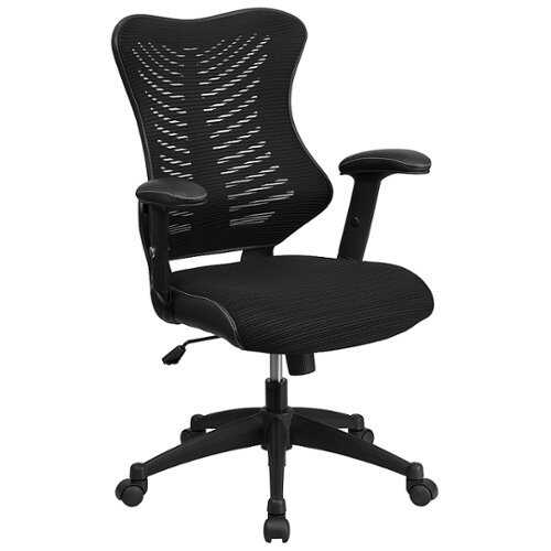 Flash Furniture - High Back Designer Executive Swivel Ergonomic Office Chair with Adjustable Arms - Black Mesh