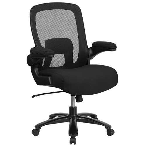 Flash Furniture - Big & Tall Office Chair | Black Mesh Executive Swivel Office Chair with Lumbar and Back Support and Wheels - Black Fabric/Mesh