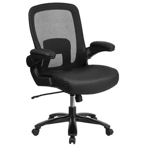 Flash Furniture - Hercules Series Big & Tall 500 lb. Rated Mesh Executive Swivel Ergonomic Office Chair with Adjustable Lumbar - Black LeatherSoft/Mesh
