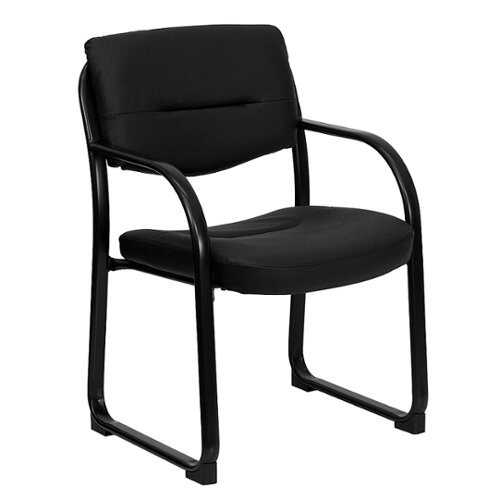 Flash Furniture - LeatherSoft Executive Side Reception Chair with Sled Base - Black