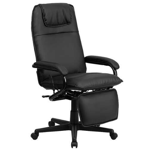 Flash Furniture - Reclining High Back Leather Executive Office Chair with Arms - Black