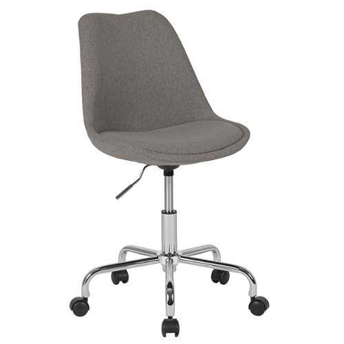 Flash Furniture - Aurora Series Mid-Back Fabric Task Office Chair with Pneumatic Lift and Chrome Base - Light Gray