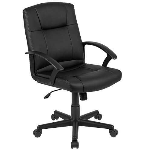 Flash Furniture - Flash Fundamentals Mid-Back Padded Task Office Chair with Arms, BIFMA Certified - Black