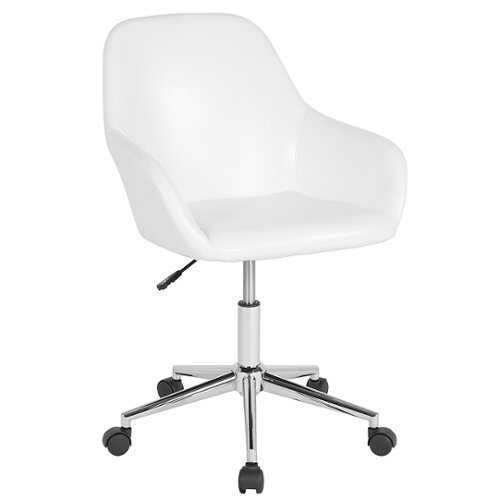 Flash Furniture - Cortana Home and Office Mid-Back Office Chair - White LeatherSoft