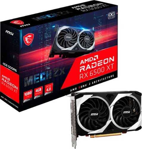 Rent to own MSI - AMD Radeon RX 6500 XT Mech 2X 4G OC - 4GB GDDR6 - PCI Express 4.0 - Graphics Card - Black