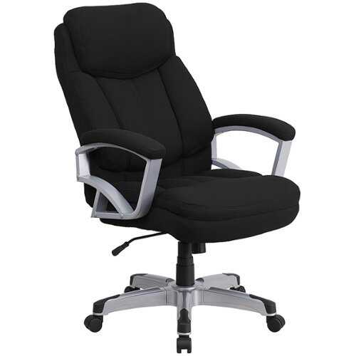 Flash Furniture - HERCULES Series Big & Tall 500 lb. Rated Executive Swivel Ergonomic Office Chair with Arms - Black Fabric