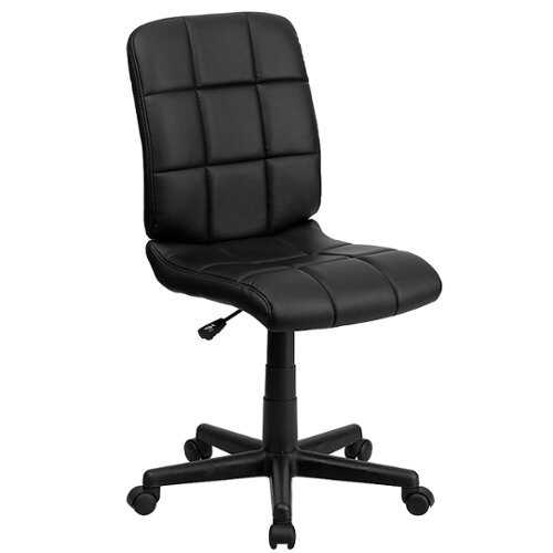 Flash Furniture - Mid-Back Quilted Vinyl Swivel Task Office Chair - Black
